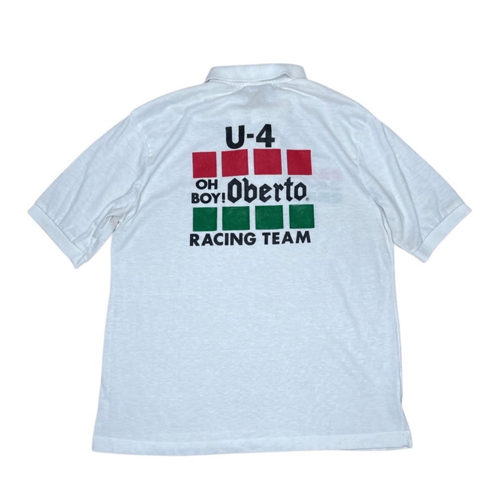 Vintage 80s Oberto Racing Pit Crew Polo Shirt Medium